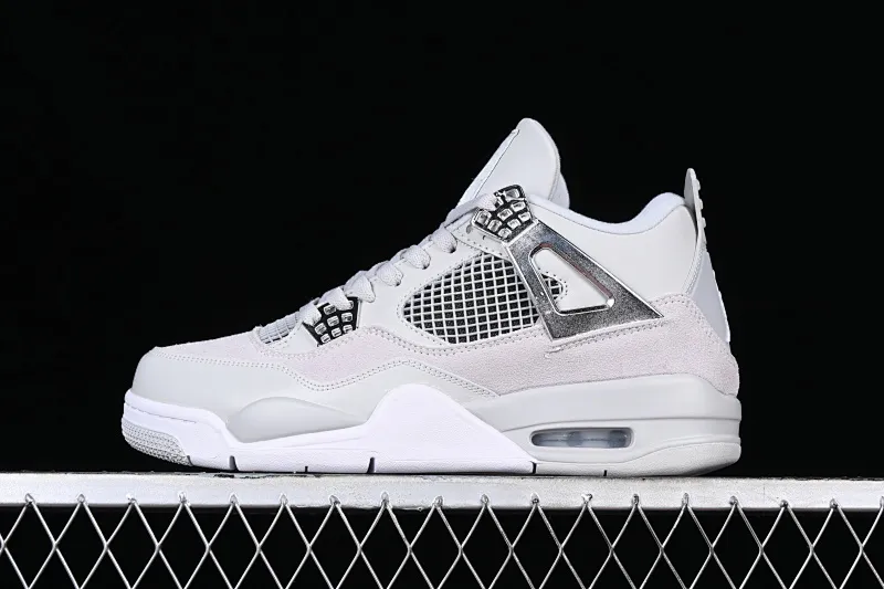 All categories Air Jordan Jordan series basketball shoes Air Jordan 4 cost-effective version Air Jordan 4 Retro "Frozen Moments" AJ4 Joe 4 electroplated silver AQ9129-001
